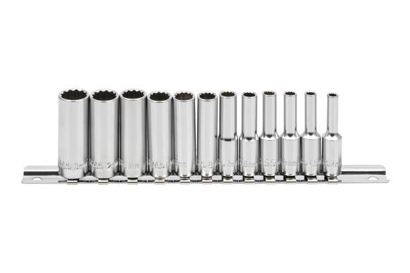 Zestaw 12szt. nasadek długich 1/4" 12-kątnych metrycznych