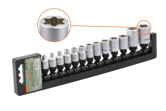 Zestaw 13szt. nasadek 3/8" i 1/2" E-TORX FLAT CUT