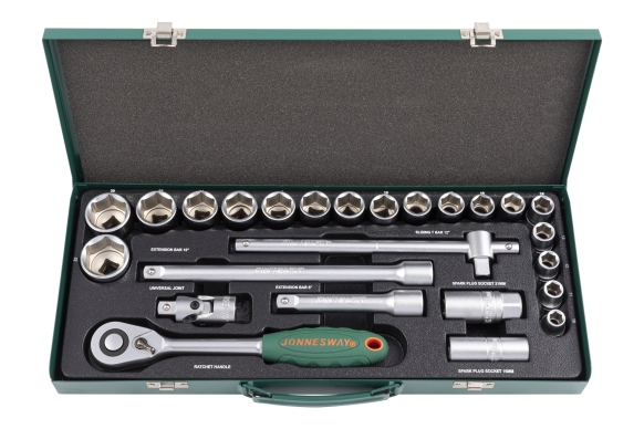 Zestaw 25szt. narzędzi z nasadkami 6-kątnymi 1/2"