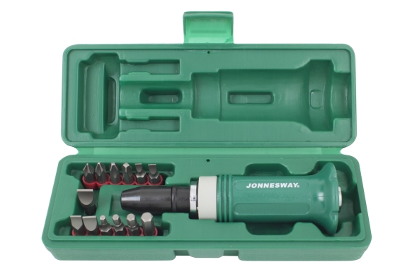 Wkrętak udarowy 1/2" z osłoną z zestawem 13 bitów