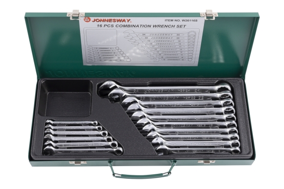 Zestaw 16szt. kluczy płasko-oczkowych 6-24mm