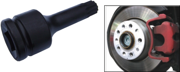 Bit udarowy SPLINE M18 x 105mm z nasadką 3/4" VW/AUDI