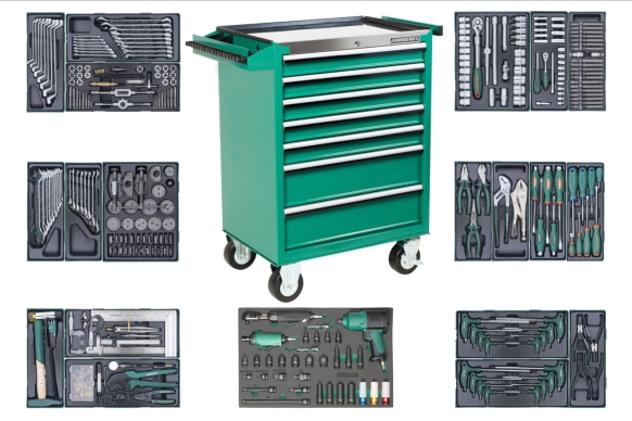 Wózek 7-szufladowy C-7DS2 z zestawem 376 szt. narzędzi