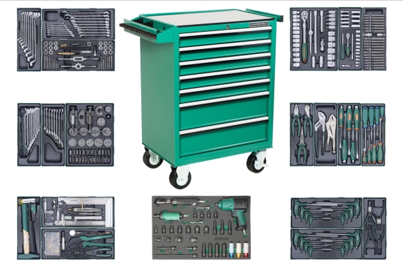 Wózek 7-szufladowy C-7DW1 z zestawem 376 szt. narzędzi