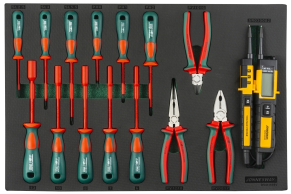 Zestaw 15szt. szczypiec i wkrętaków izolowanych VDE we wkładce EVA