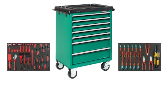 Wózek 7-szufladowy C-7DW5 z zestawem 52 szt. narzędzi izolowanych VDE