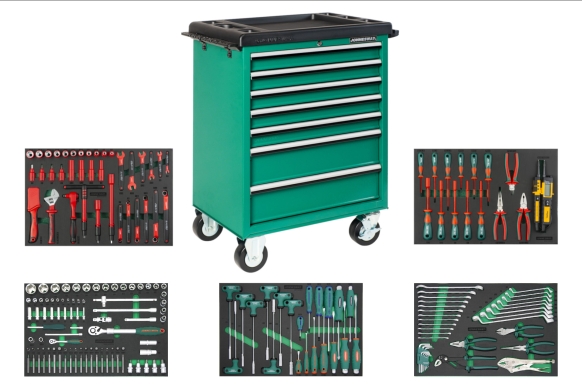 Wózek 7-szufladowy C-7DW5 z zestawem 202 szt. narzędzi izolowanych VDE