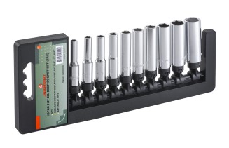 Zestaw 10szt. nasadek długich 1/4" 6-kątnych calowych