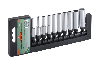 Zestaw 10szt. nasadek długich 1/4" 6-kątnych calowych
