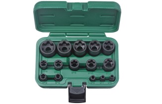 Zestaw 15szt. nasadek 1/4", 3/8", 1/2" E-TORX PLUS