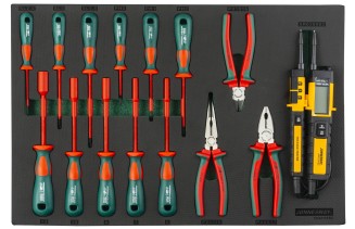 Zestaw 15szt. szczypiec i wkrętaków izolowanych VDE we wkładce EVA