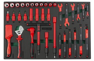 Zestaw 38szt. narzędzi ręcznych izolowanych 1000V we wkładce EVA