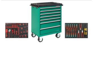 Wózek 7-szufladowy C-7DW5 z zestawem 52 szt. narzędzi izolowanych VDE